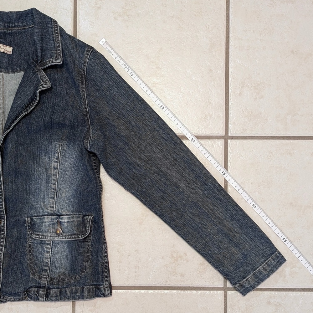 Size L Authentic Y2K Vintage Fylo Whimsigoth Denim Button Up Coat Bohemian Fairy - Picture 11 of 15